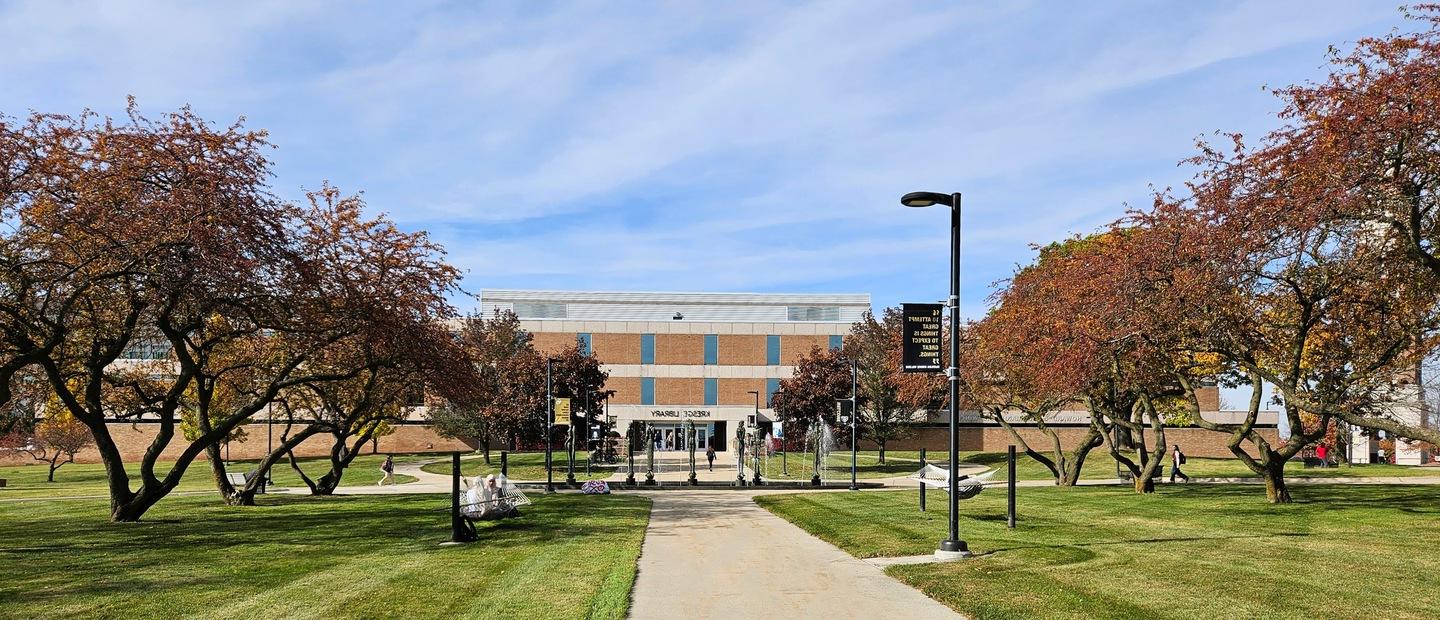 The exterior of Kresge Library on Oakland University campus